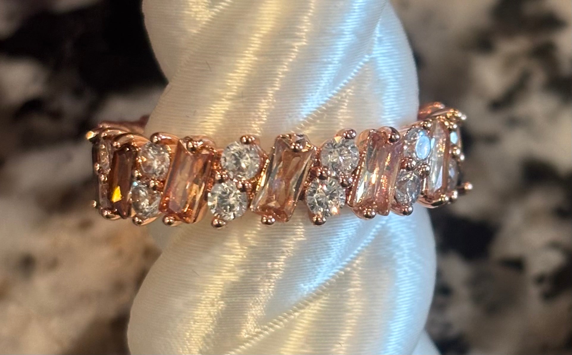 BP Brown Tourmaline Smokey Topaz Rhodium Ring Size 10