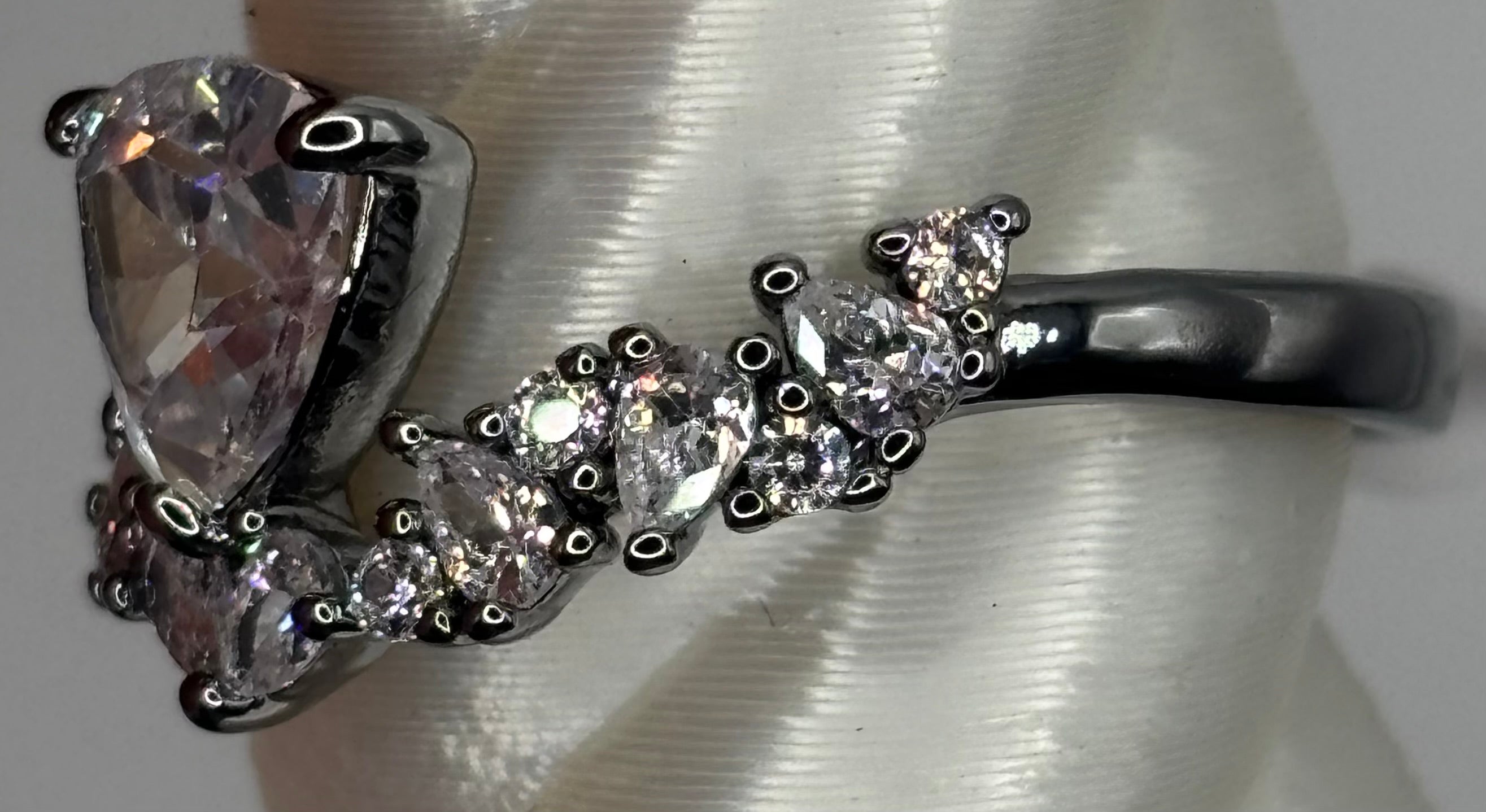 BP CZ Hematite Ring Size 7