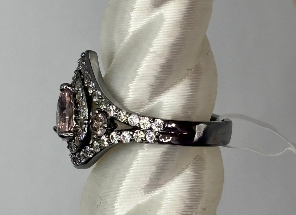 BP Rose Quartz Hematite Ring Size 7