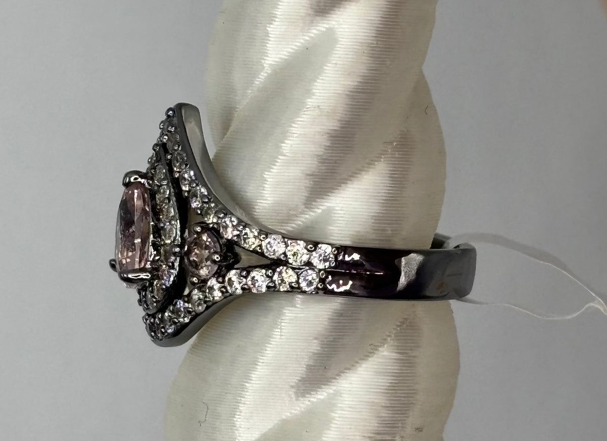 BP Rose Quartz Hematite Ring Size 7