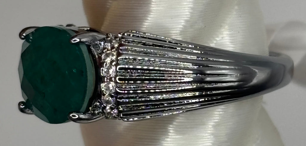 BP Emerald Hematite Ring Size 6