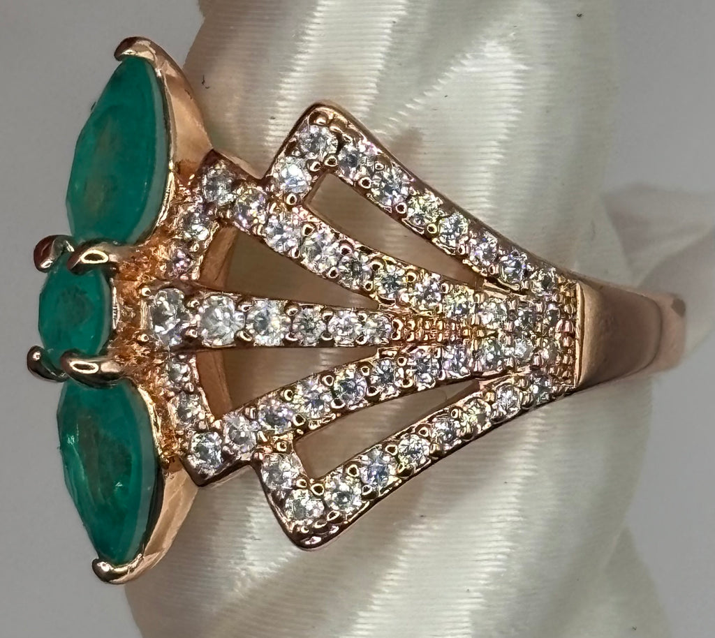 BP Emerald Rose Gold Ring Size 7
