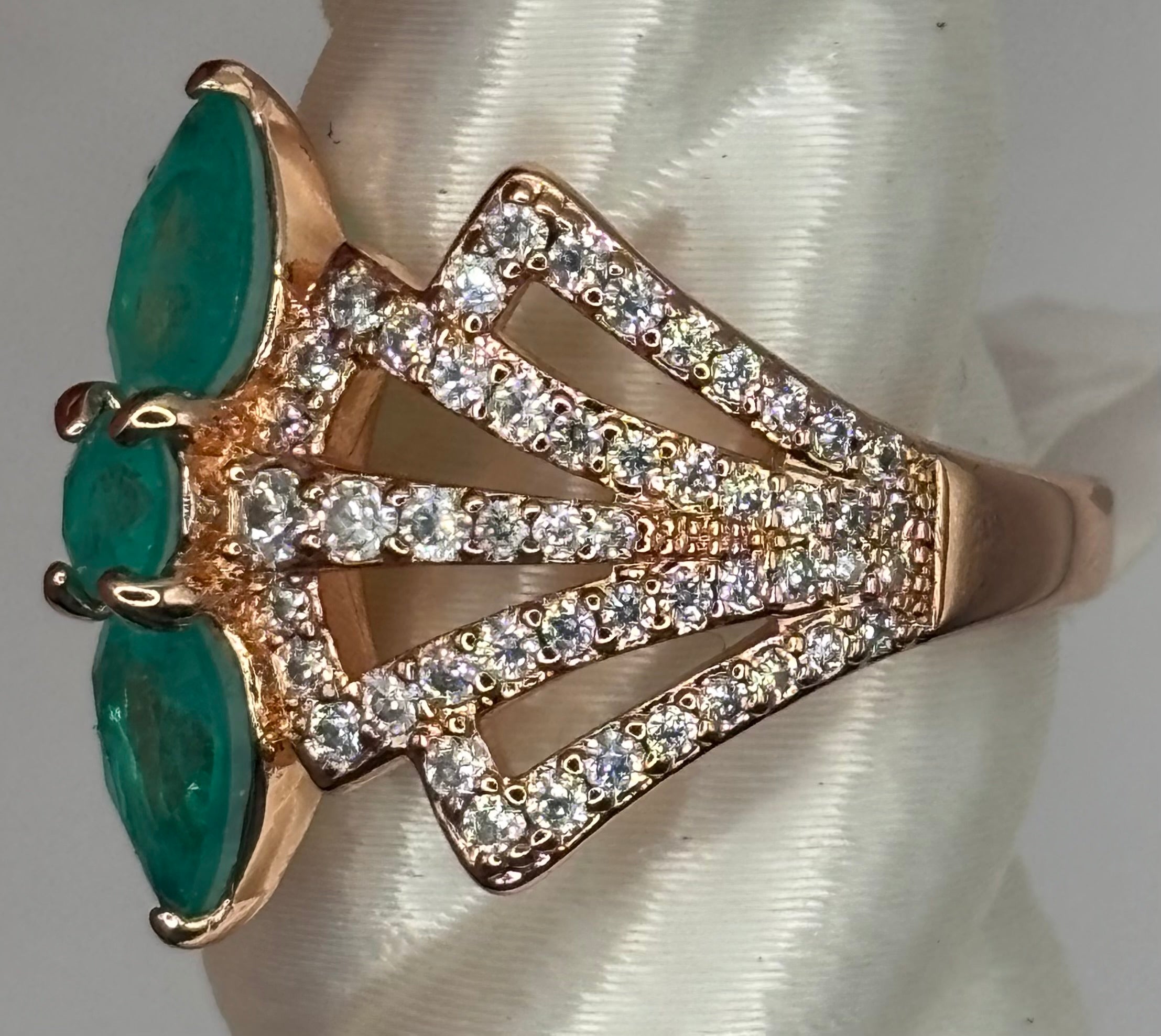 BP Emerald Rose Gold Ring Size 7