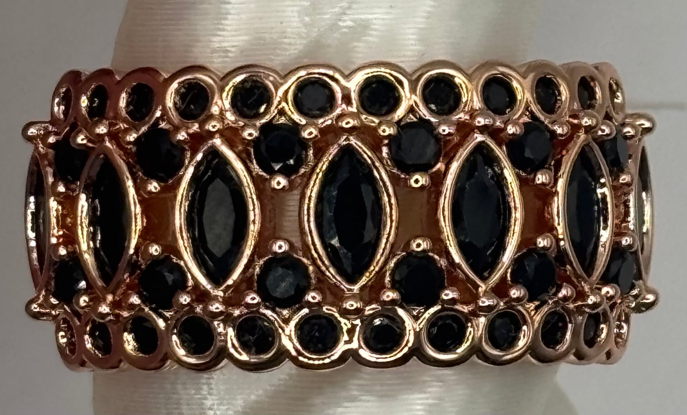 BP Black Onyx Rose Gold Ring Size 8