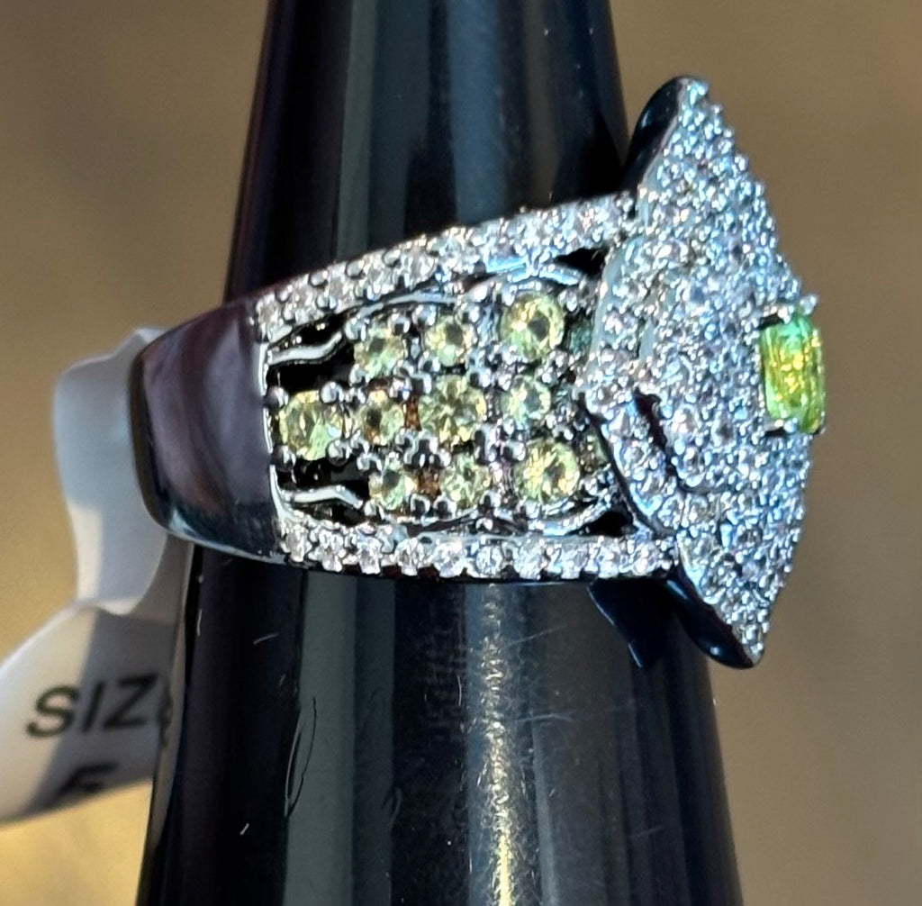 BP Peridot Hematite Ring Size 5