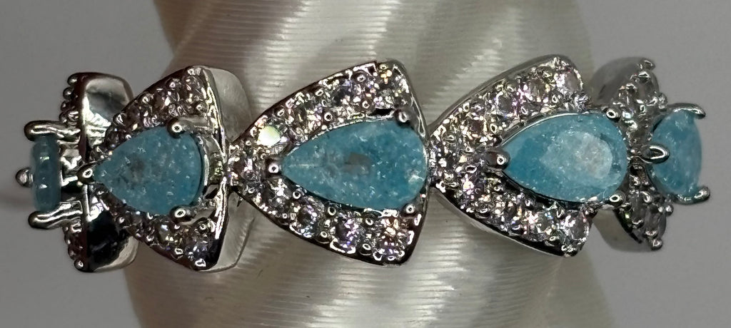 BP Blue Ice Crystal Rhodium Ring Size 7