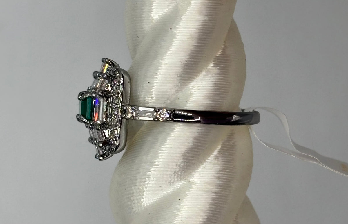 BP Brazilian Emerald Hematite Ring Size 7