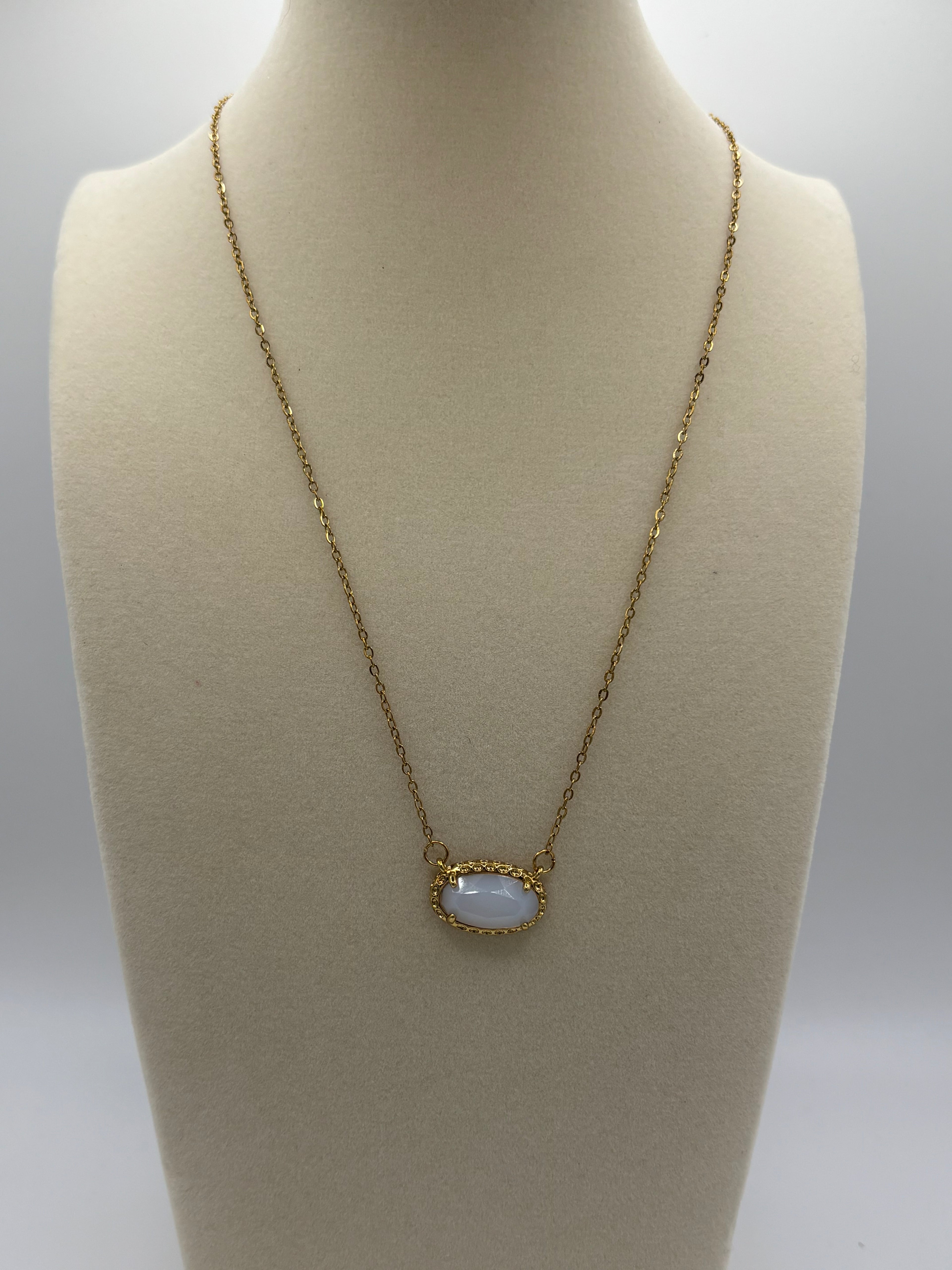 ATC Oval Gemstone Necklace