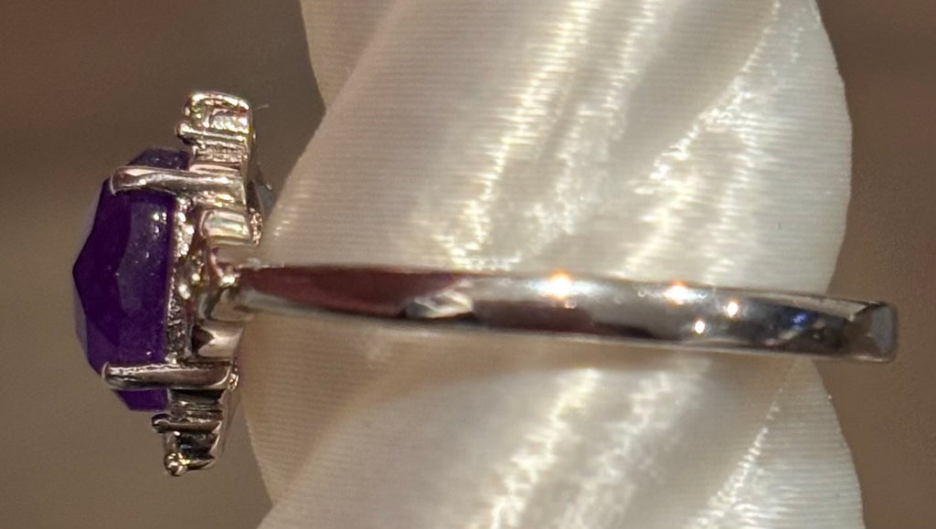 Bp Purple Topaz Rhodium Ring Size 8