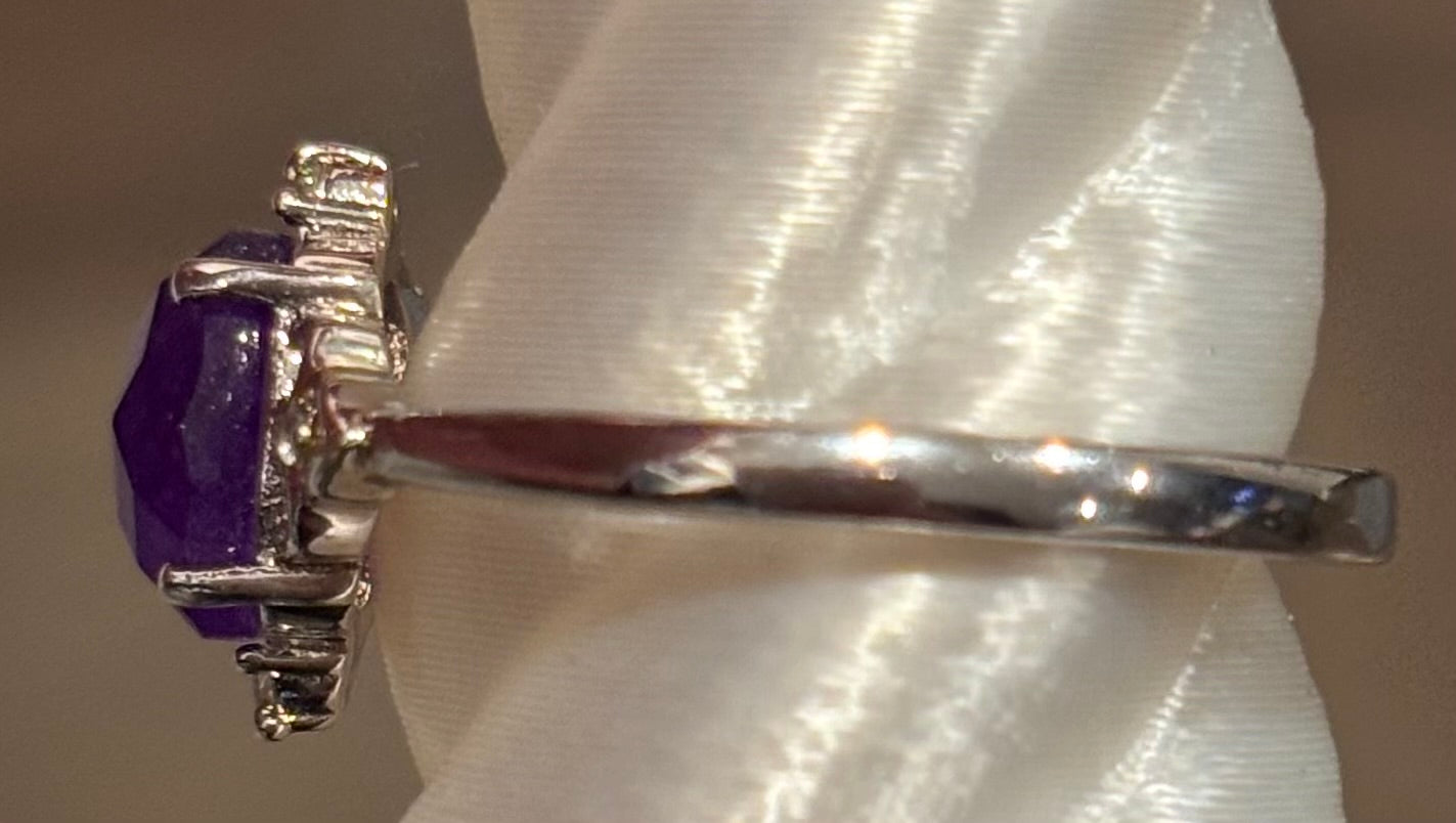 Bp Purple Topaz Rhodium Ring Size 8