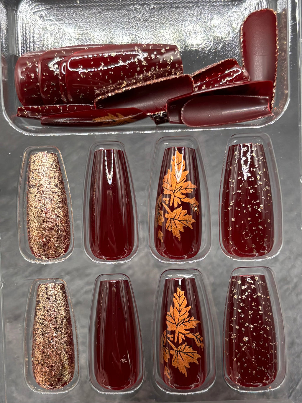 Fall In Leaves Press-On Nails Long