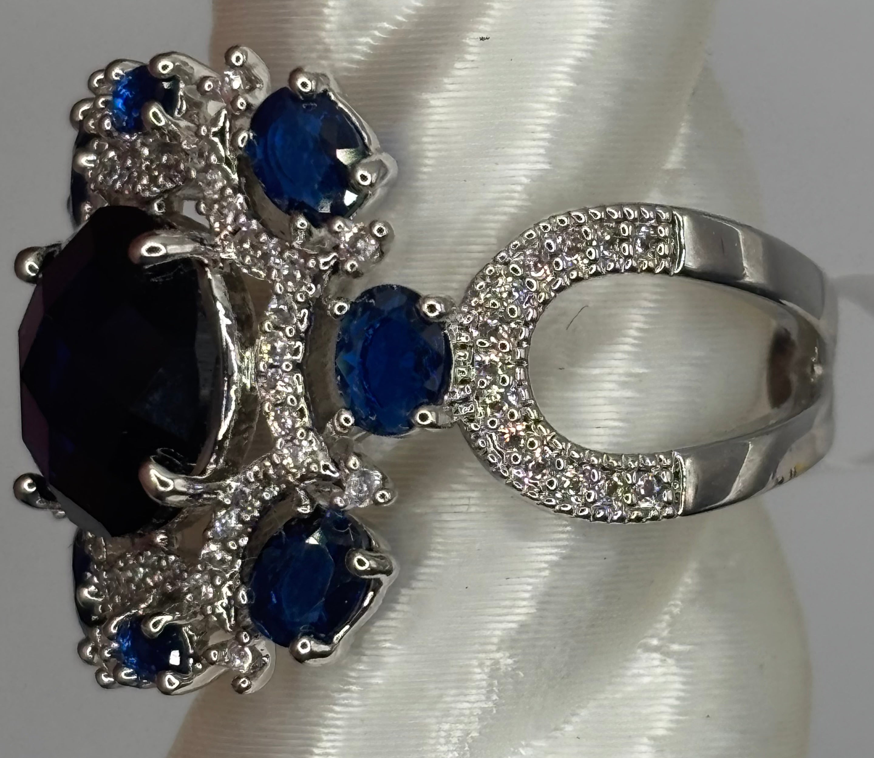BP Sapphire Rhodium Ring Size 7