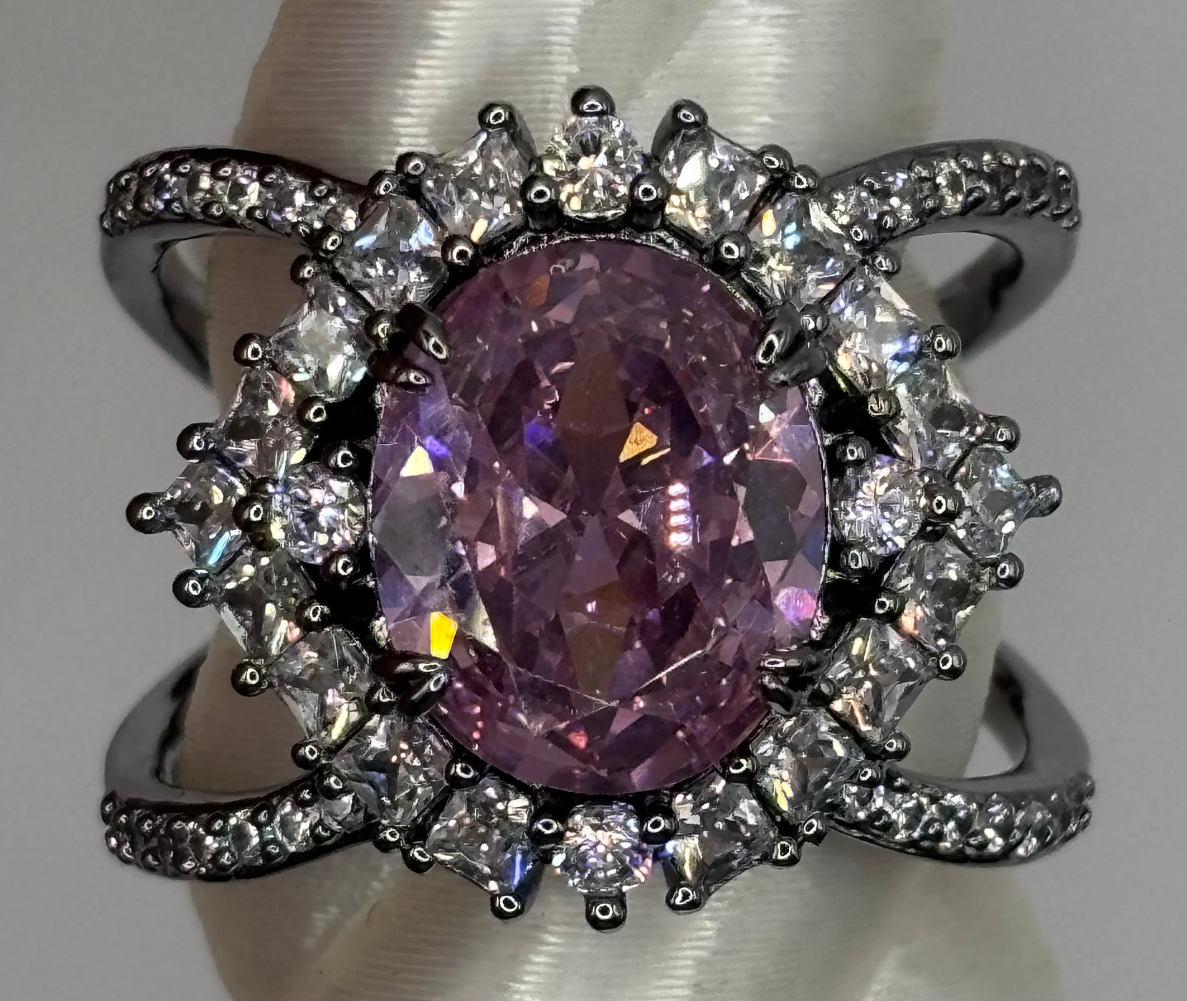 BP Rose Quartz Hematite Ring Size 7