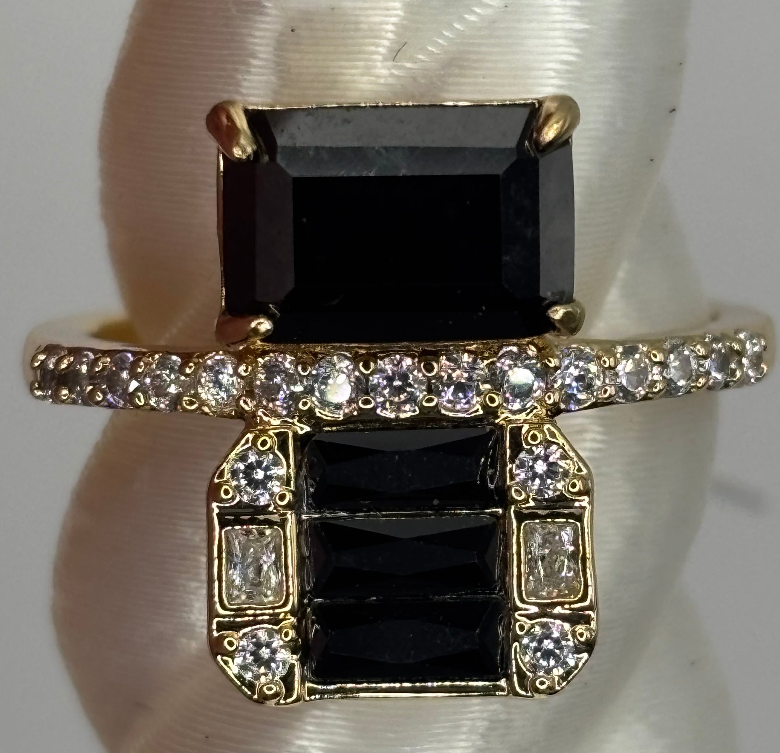 BP Black Onyx Gold Ring Size 7