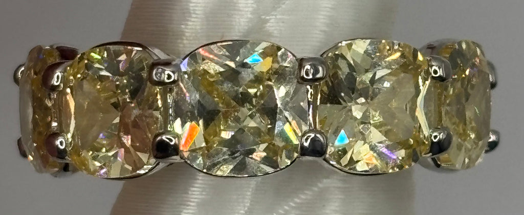 BP Lemon Cubic Zirconia Rhodium Ring Size 6