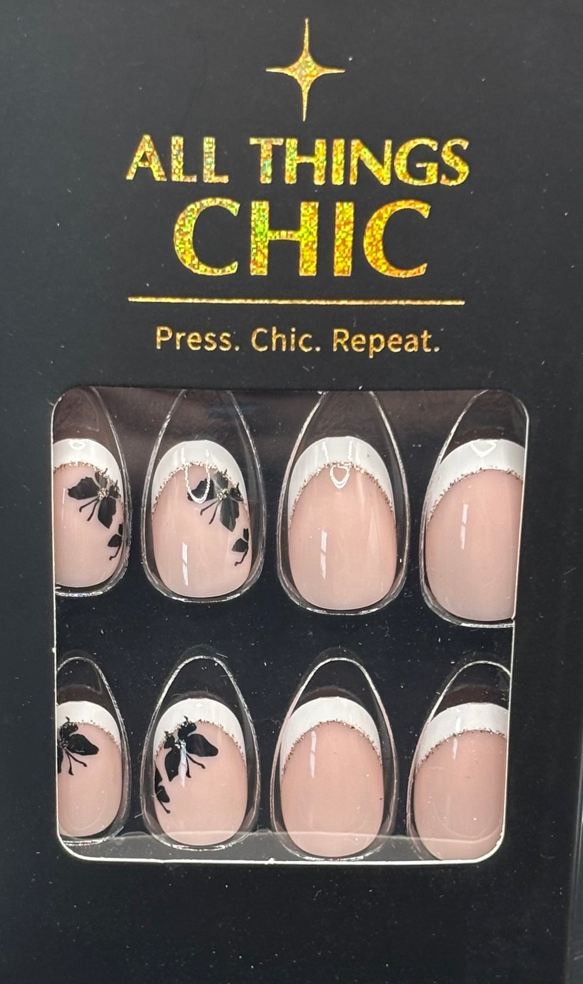 Butterflies In Paris Press-On Nails Short