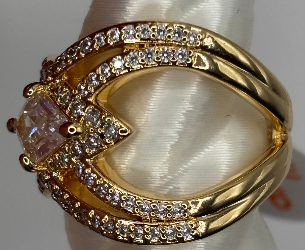 BP Diamond CZ Gold Ring Size 6