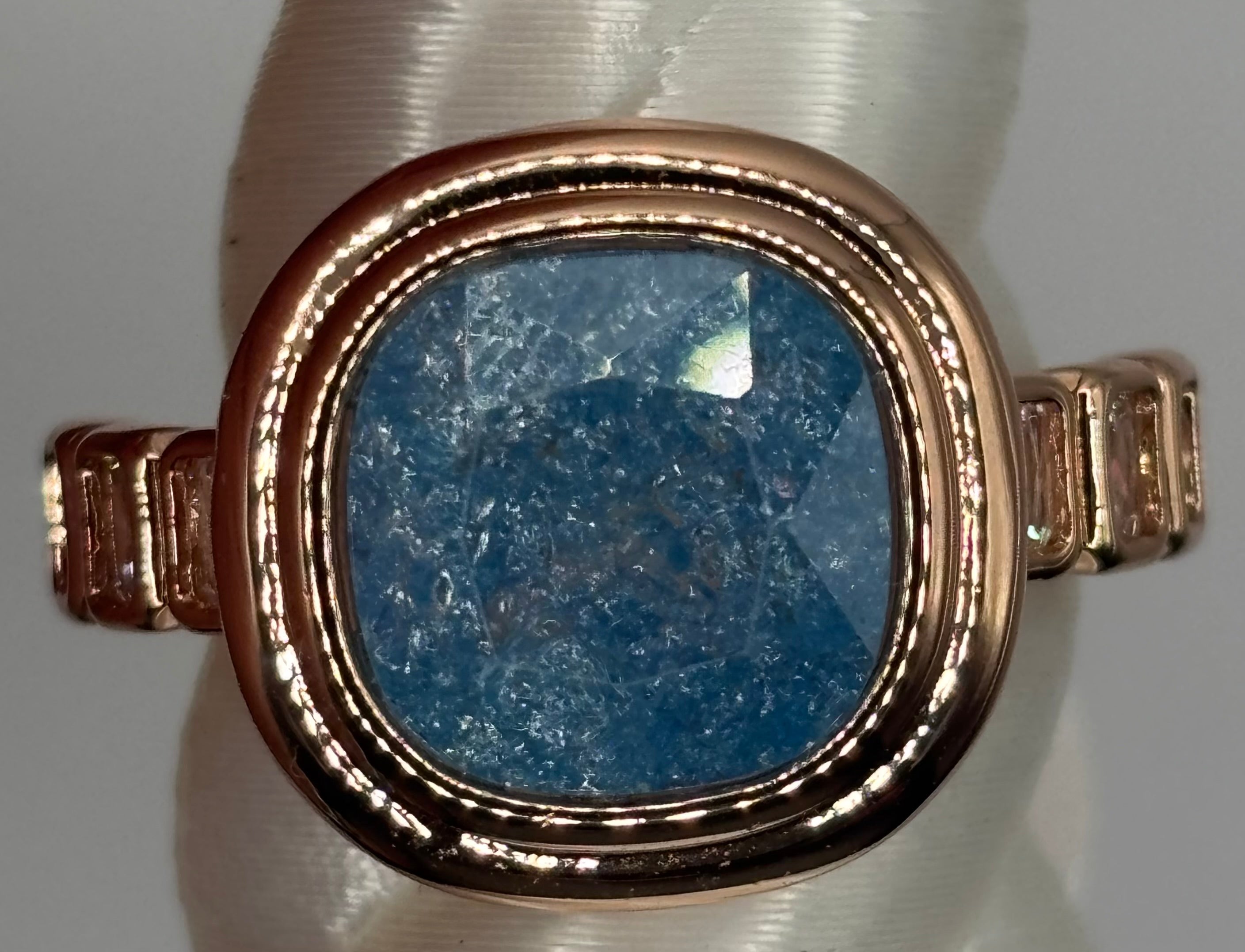 BP Blue Ice Crystal Rose Gold Ring Size 7