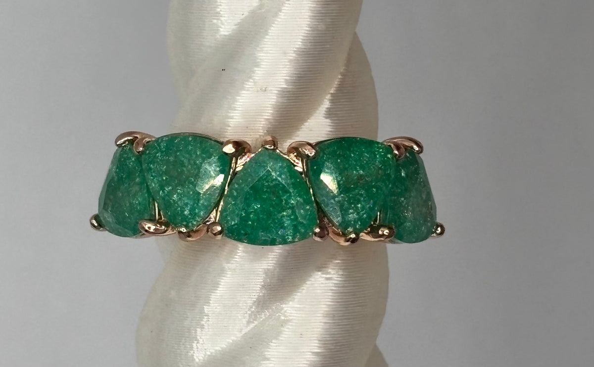 BP Emerald Ice Crystal Rose Gold Ring Size 7