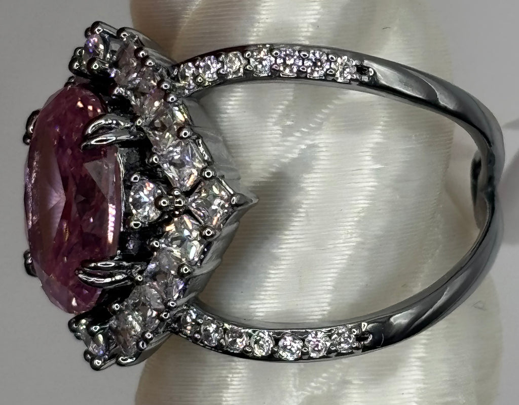 BP Rose Quartz Hematite Ring Size 7