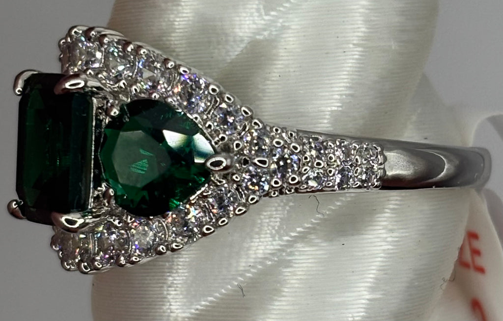BP Emerald Rhodium Ring Size 10