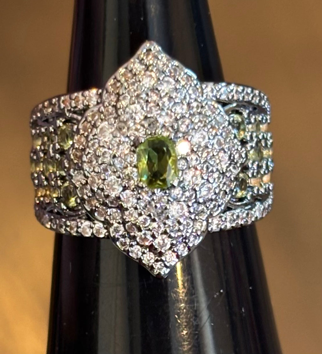 BP Peridot Hematite Ring Size 5