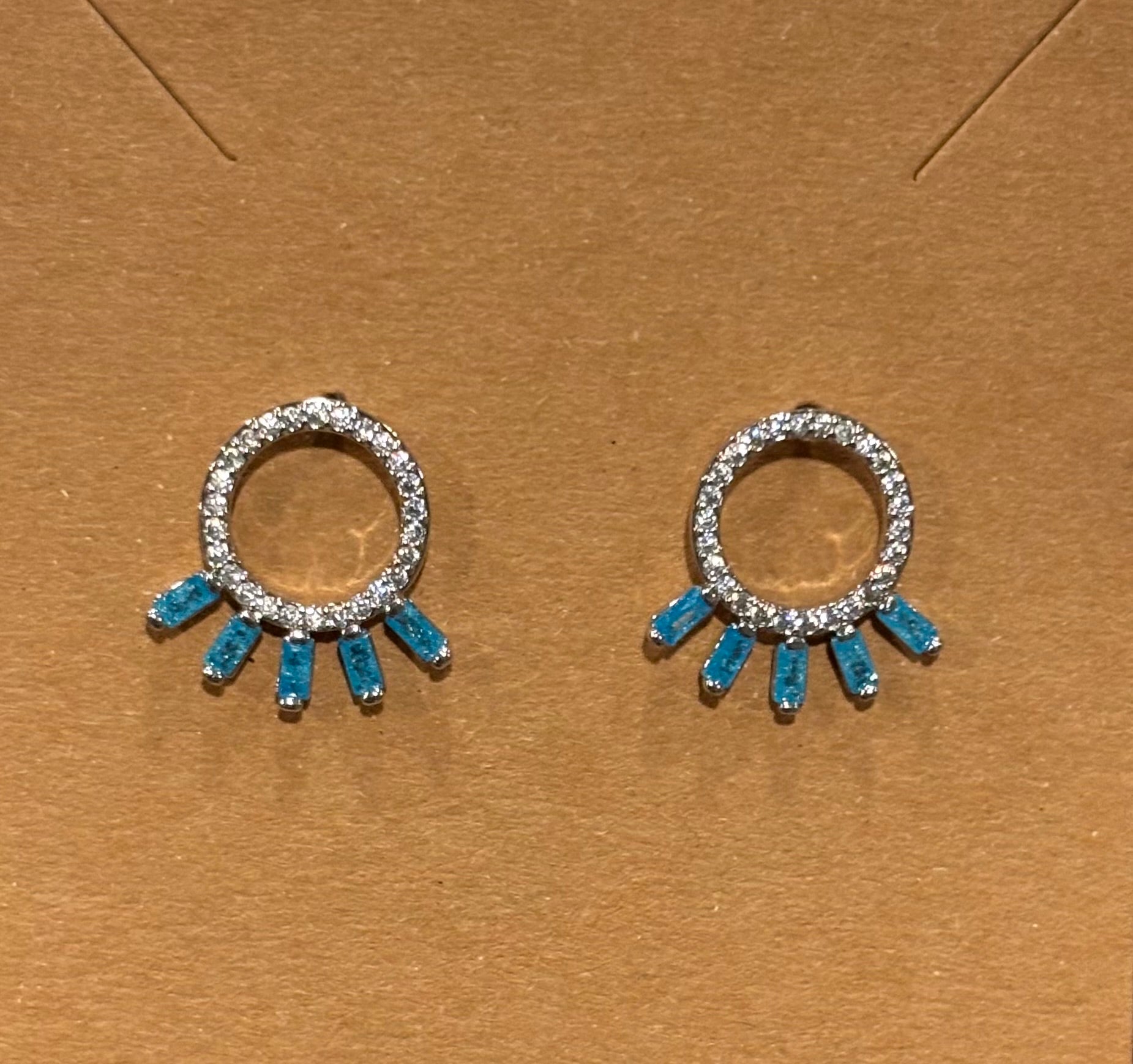 BP Blue Quartz Rhodium Earrings