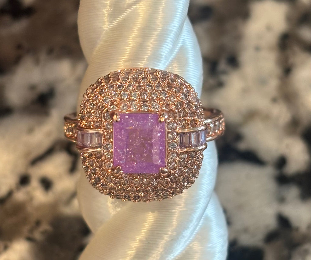 BP Iris Ice Crystal Rose Gold Ring Size 7
