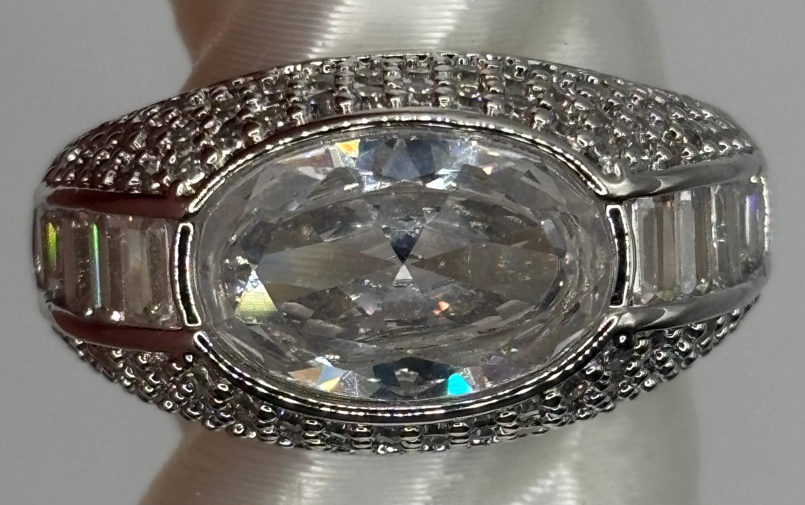 BP Diamond CZ Rhodium Ring Size 7