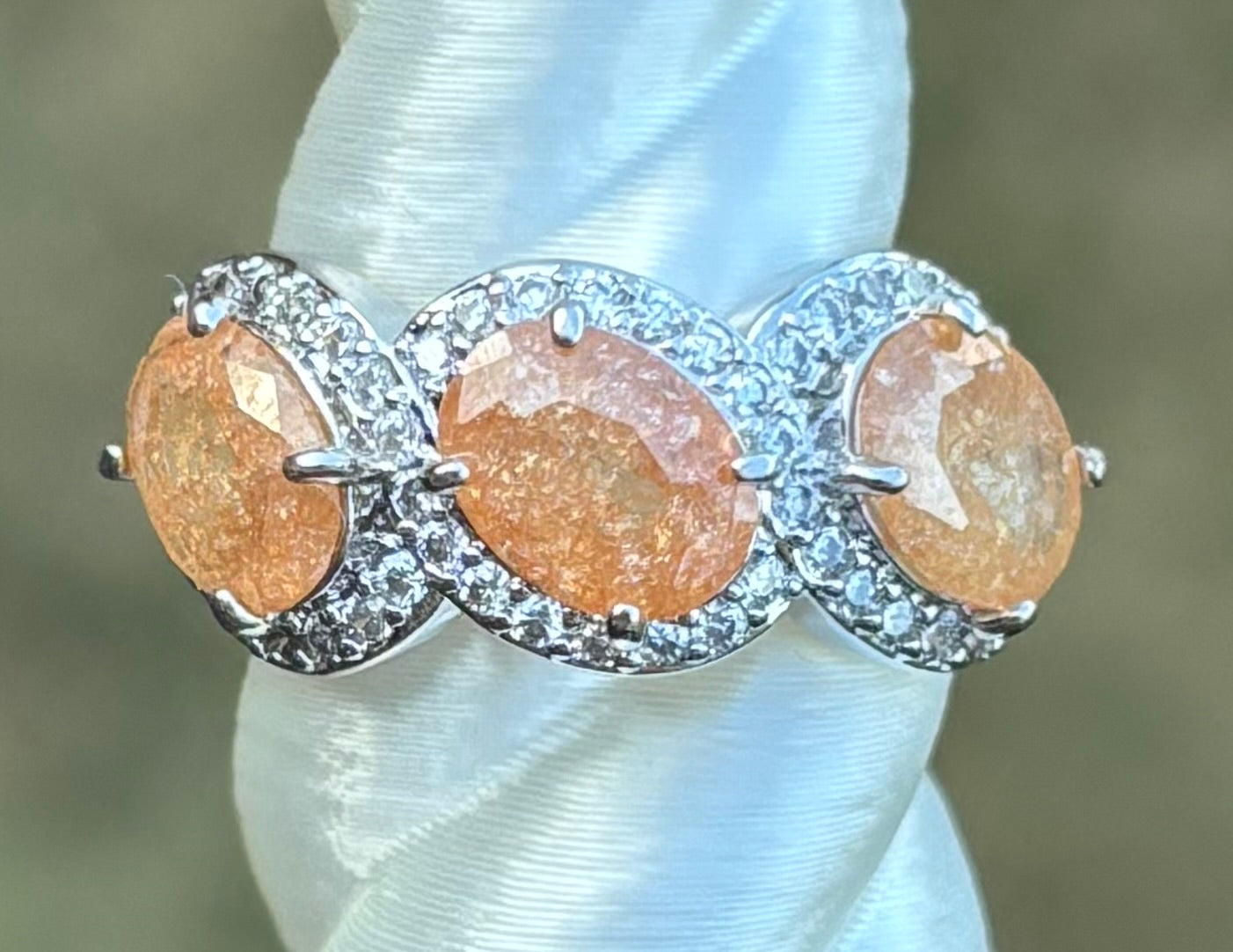 BP Size 7 Ring- Peach Ice Crystal