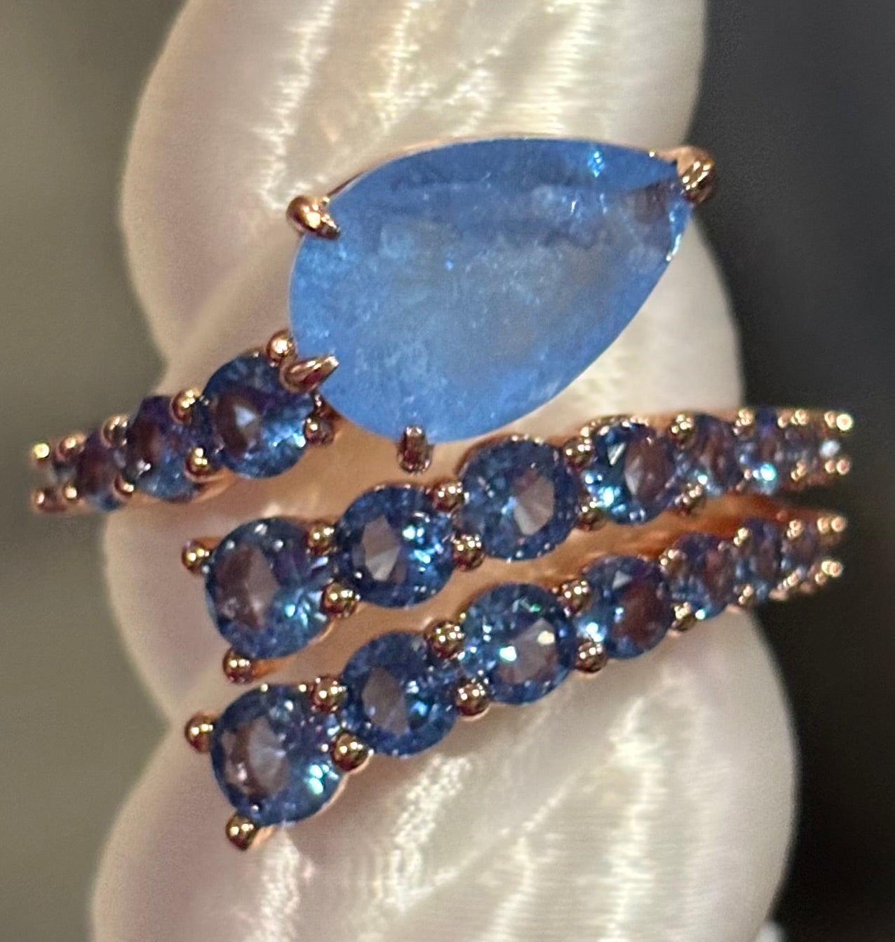 BP Blue Quartz Rose Gold Size 10