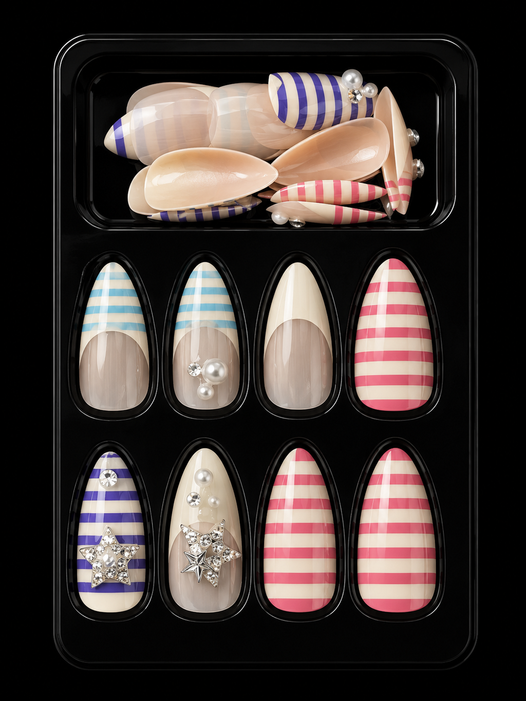 Sweet Stripes Press-On Nails Medium