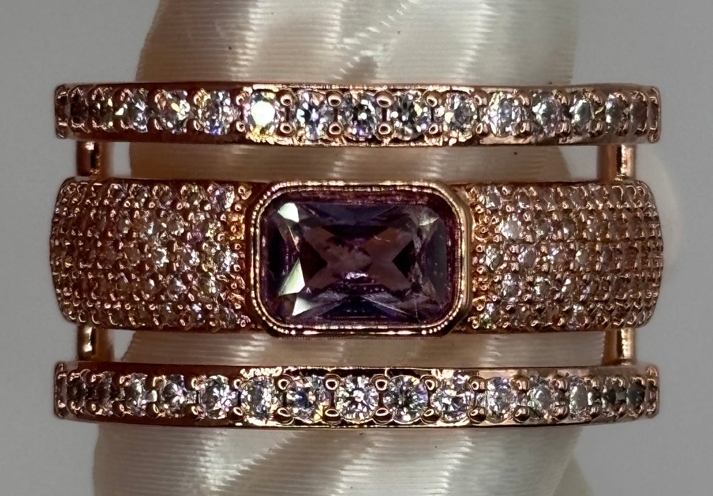 BP Amethyst Cubic Zirconia Rose Gold Size 8