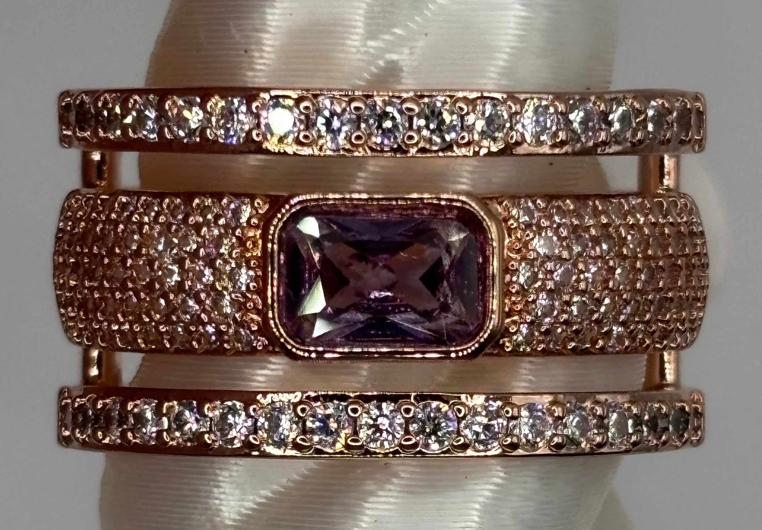 BP Amethyst Cubic Zirconia Rose Gold Size 8