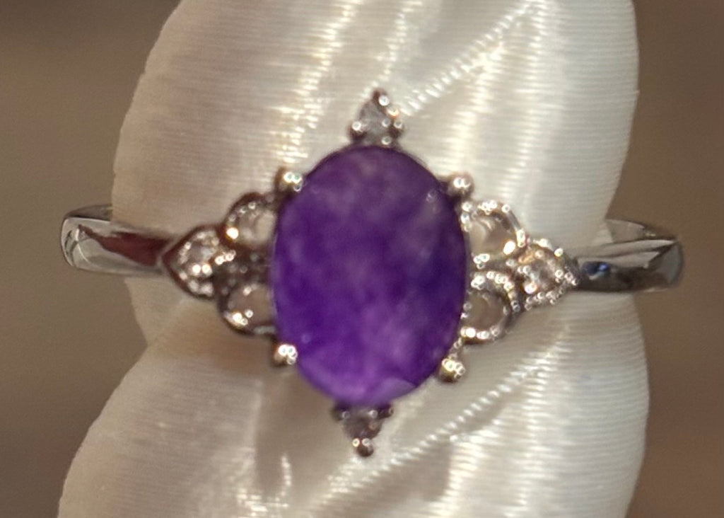 Bp Purple Topaz Rhodium Ring Size 8