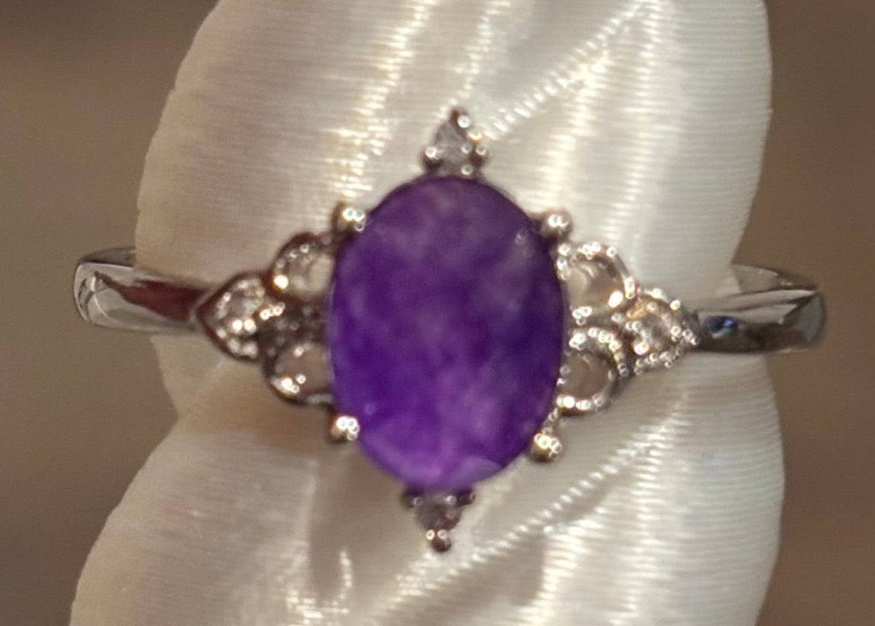Bp Purple Topaz Rhodium Ring Size 8