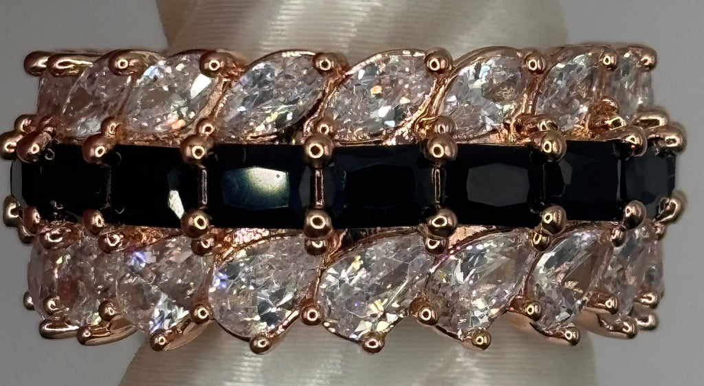 BP Black Onyx Rose Gold Ring Size 8