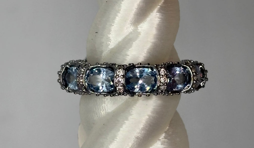 BP Aquamarine Hematite Ring Size 8