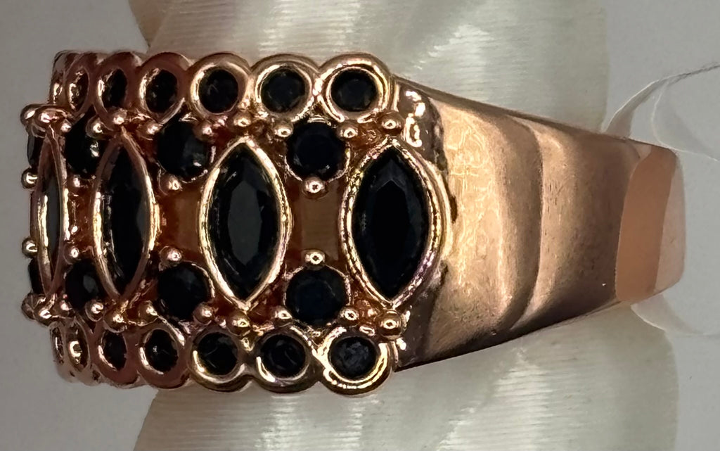 BP Black Onyx Rose Gold Ring Size 8