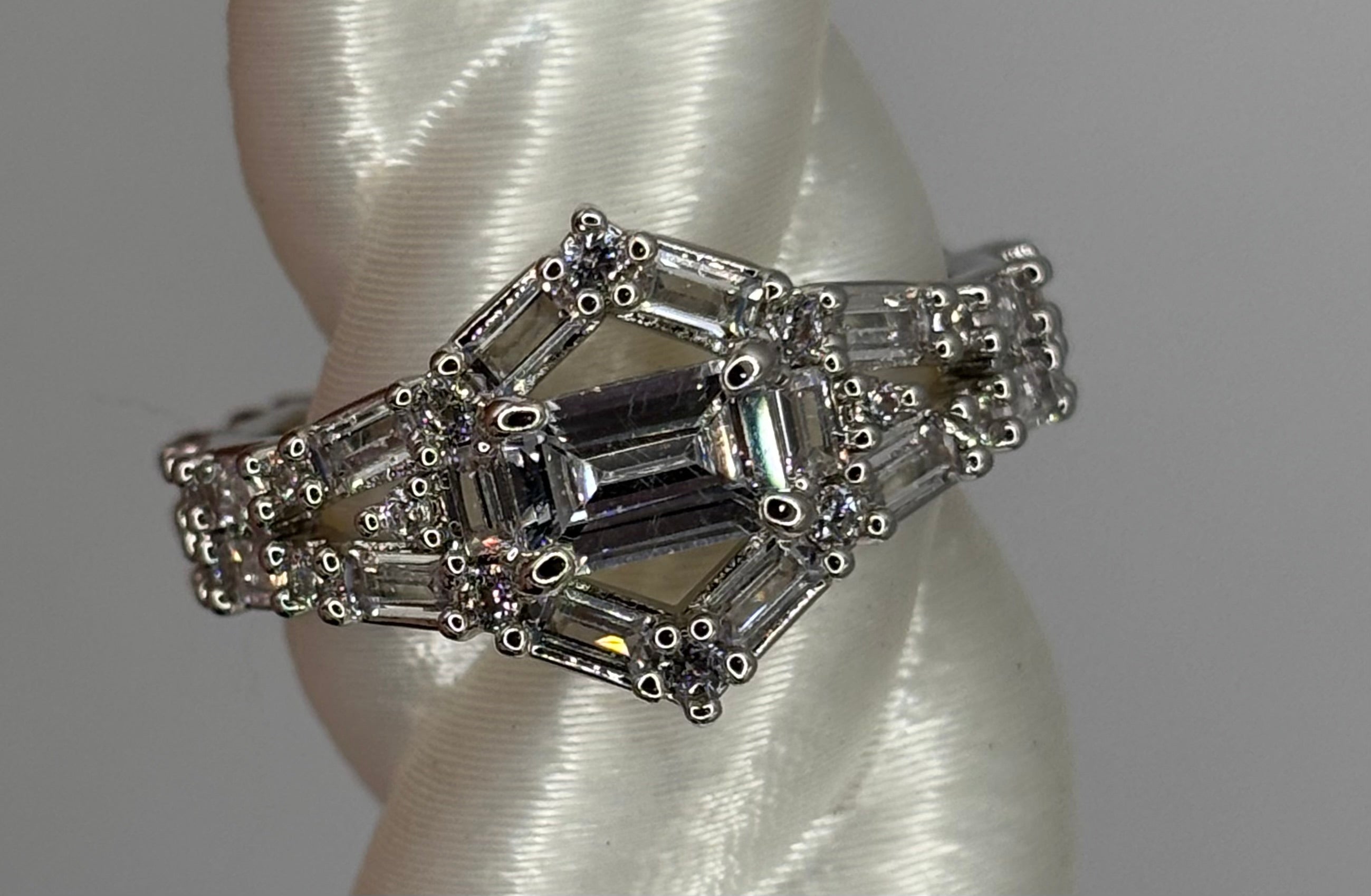 BP CZ Rhodium Ring Size 7 Lumina Collection