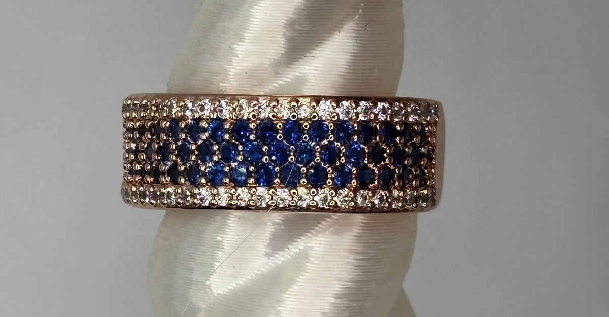 BP Sapphire Rose Gold Ring Size 7