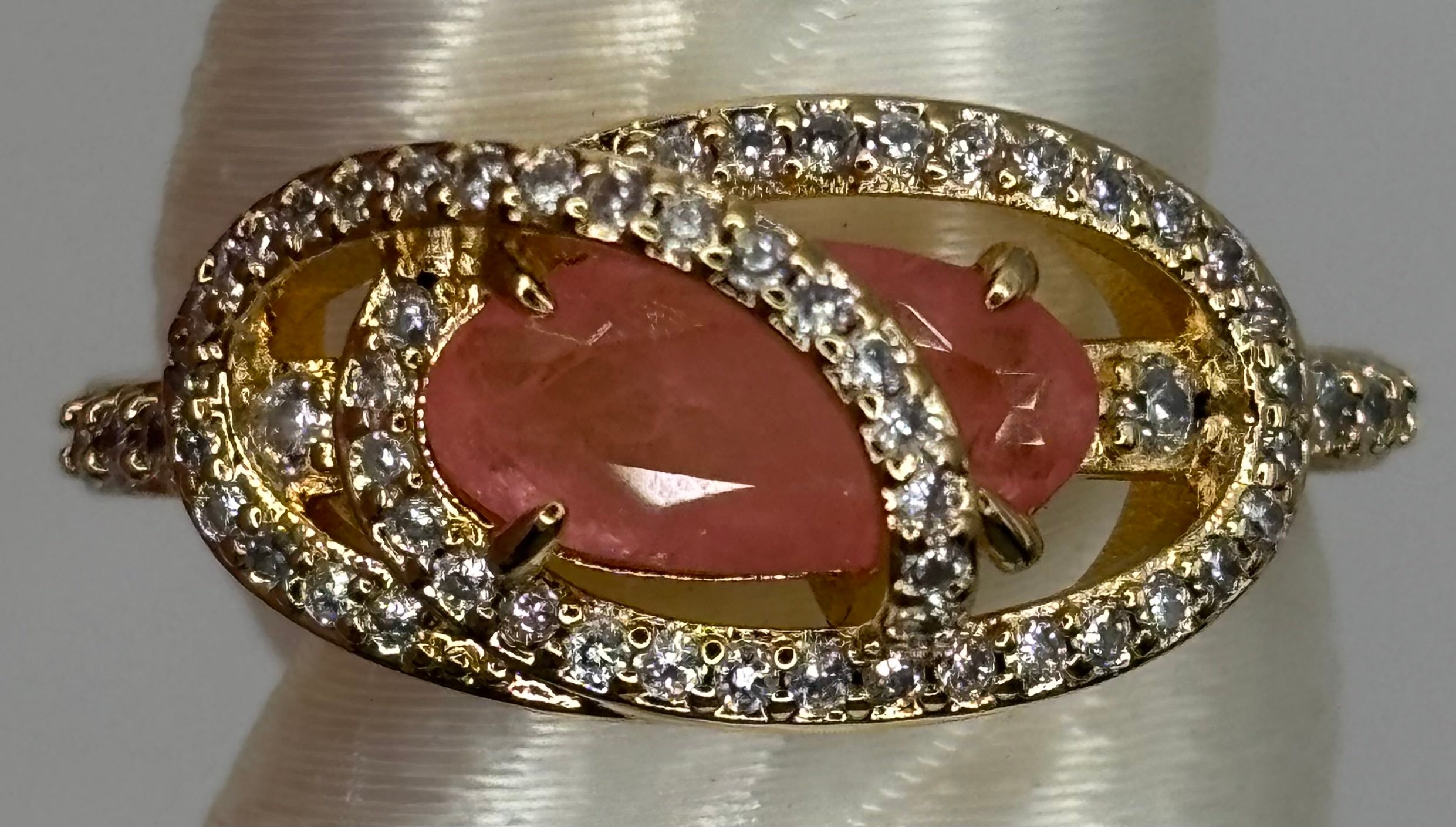 BP Rose Quartz Gold Ring Size 8