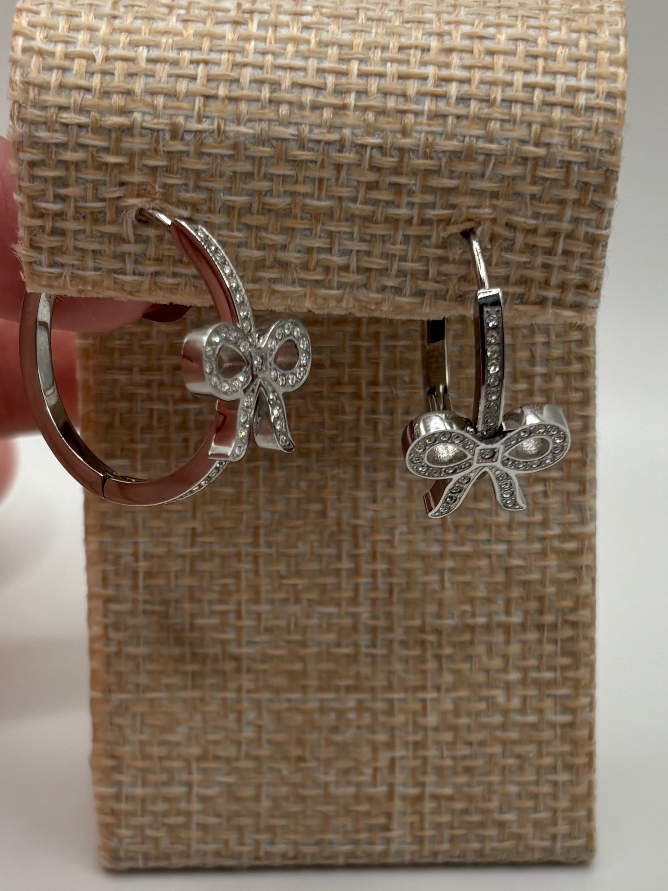 ATC Custom Bow Earrings Silver