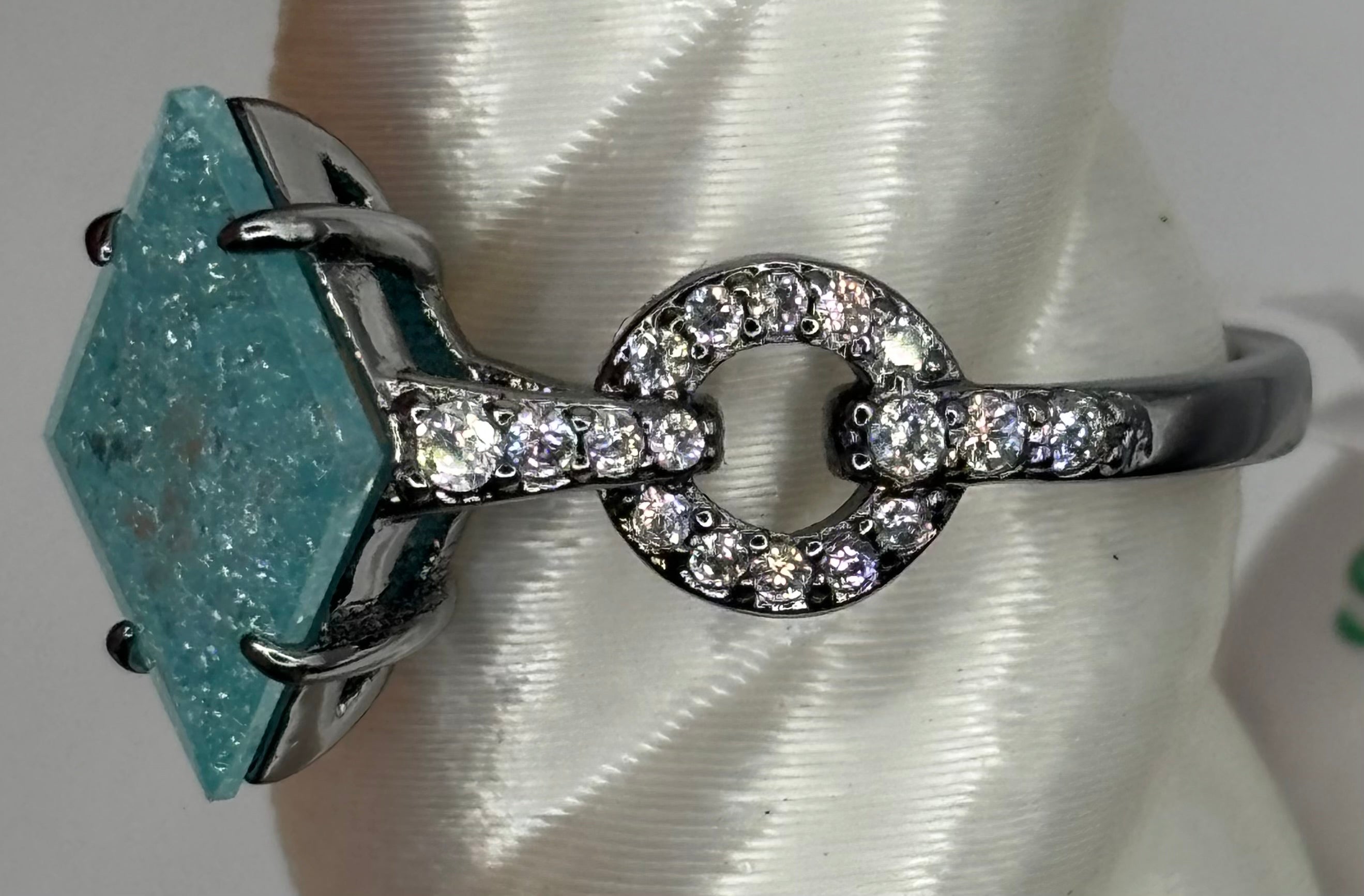 BP Blue Ice Crystal Hematite Ring Size 8