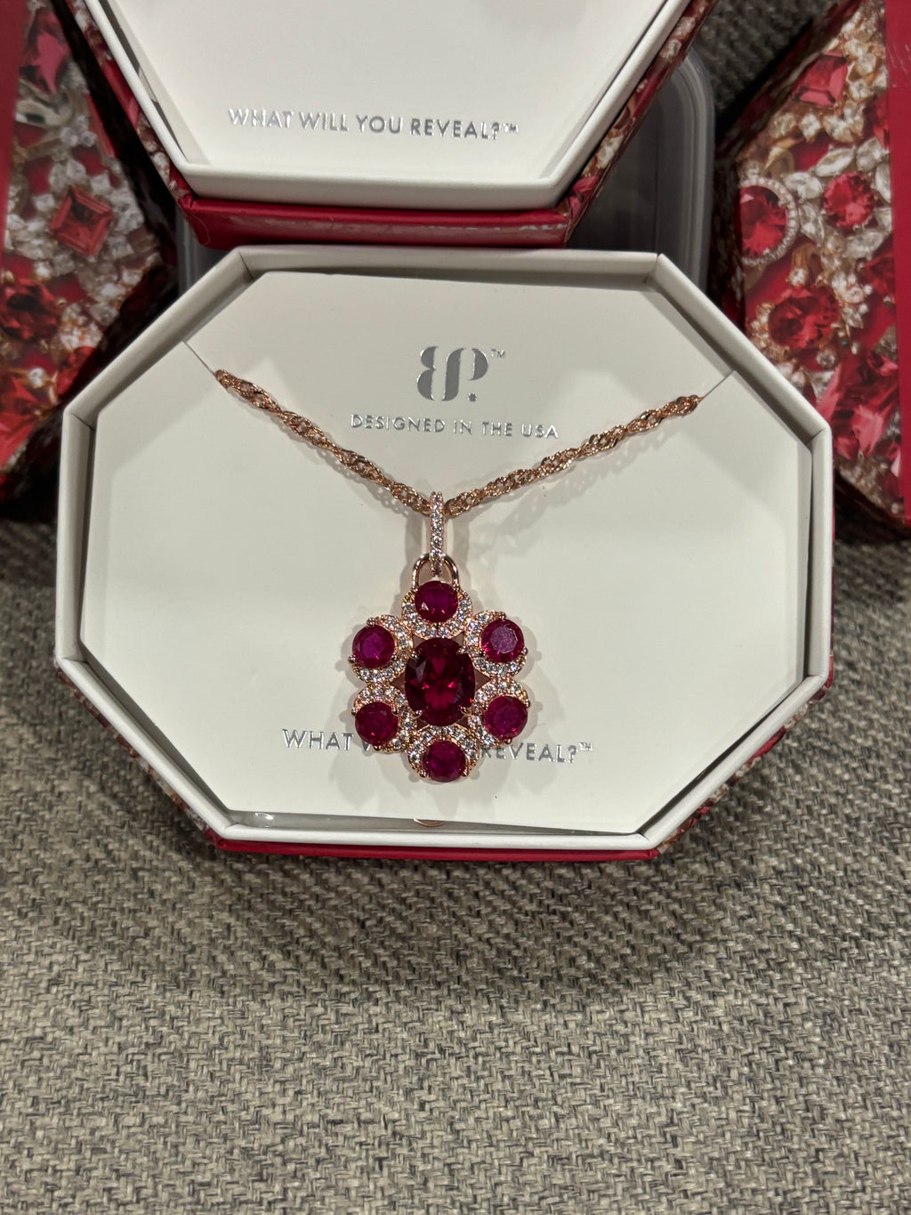 Bomb Party July 2025 Ruby Bliss Necklace and Forever in Bloom Earring Set