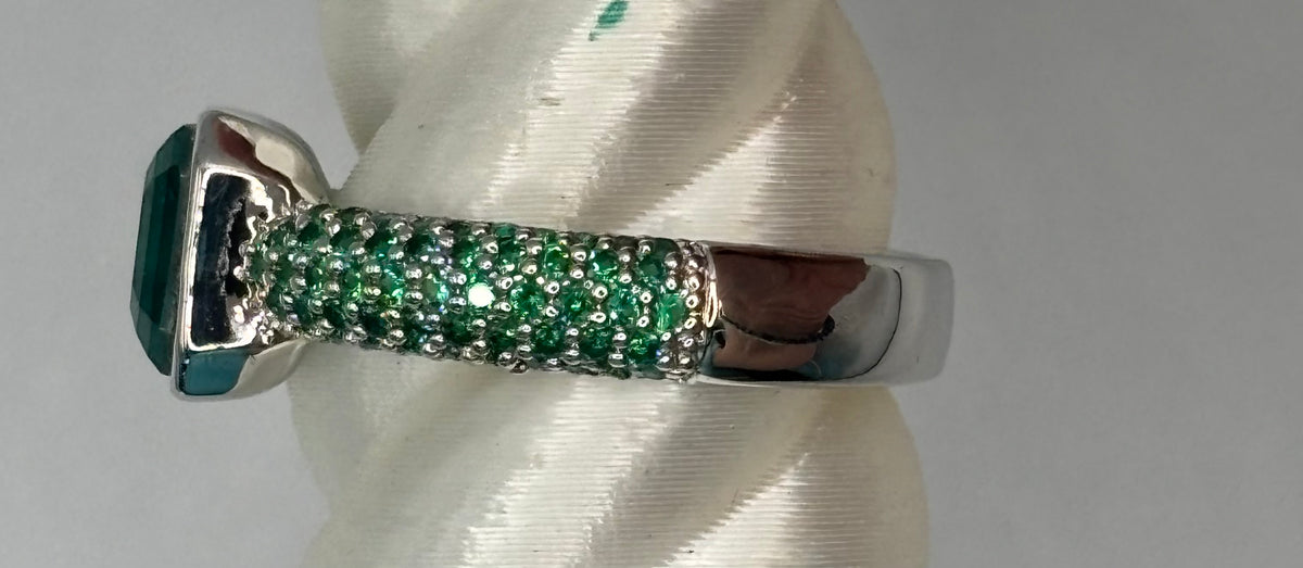 BP Emerald Rhodium Ring Size 11