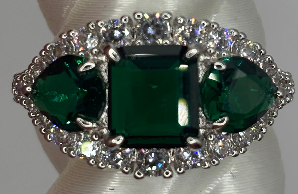 BP Emerald Rhodium Ring Size 10