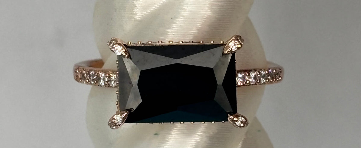BP Black Onyx Rose Gold Ring Size 11