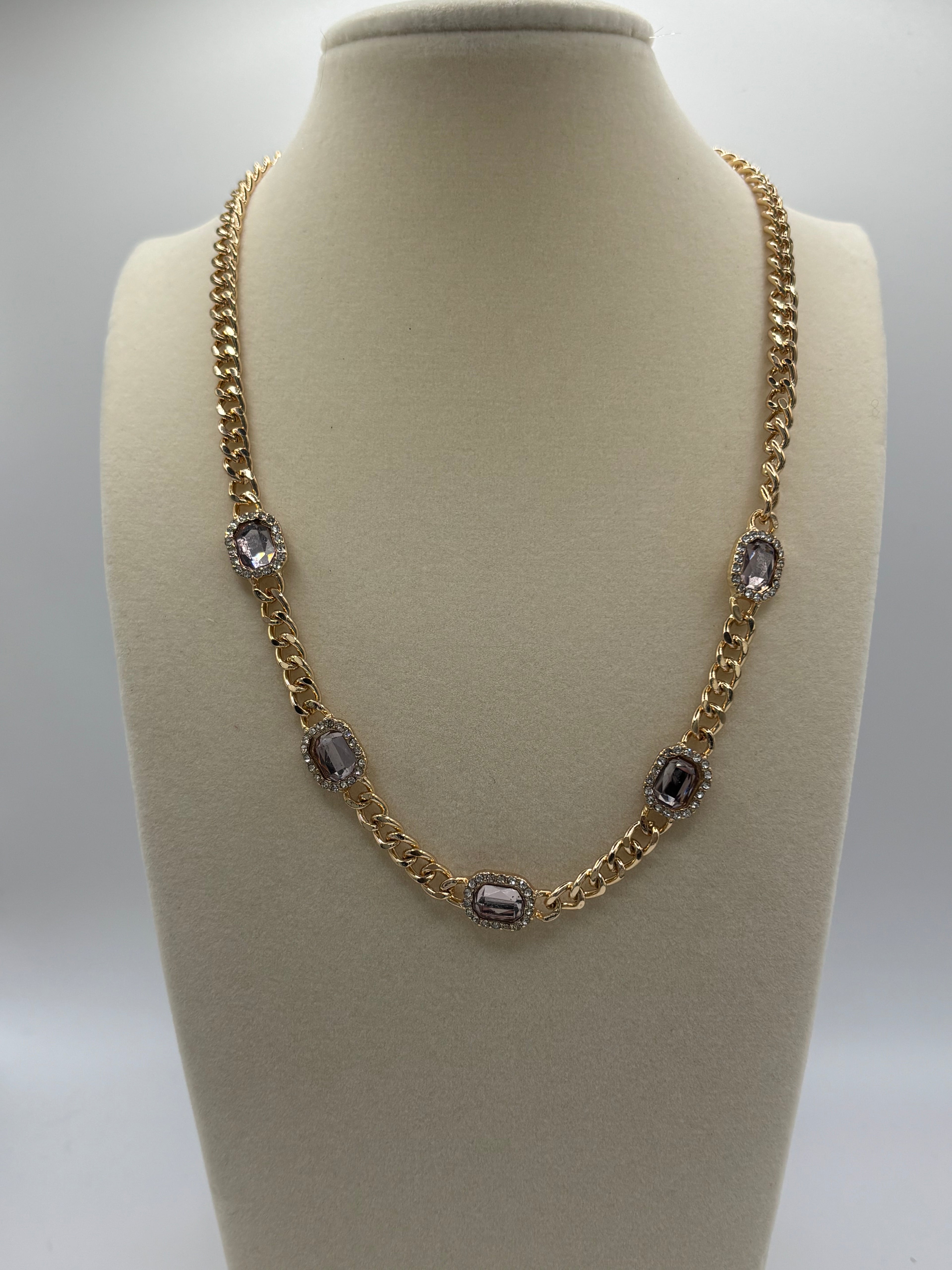 ATC Pink Gem Chain Necklace