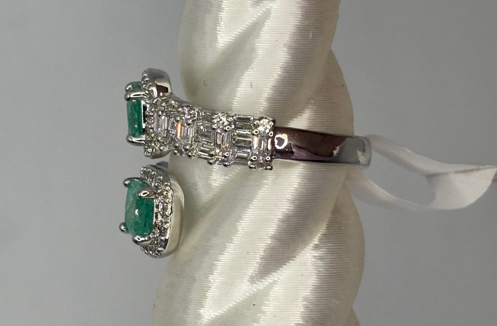 BP Emerald Ice Crystal Rhodium Ring Size 6
